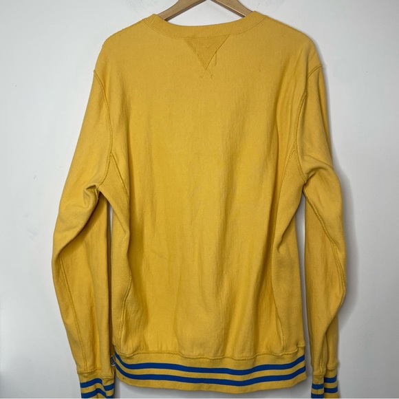 Champion + Todd Snyder Mens XL Yellow Ringer Spellout Chain Stitch Sweatshirt - Picture 4 of 11